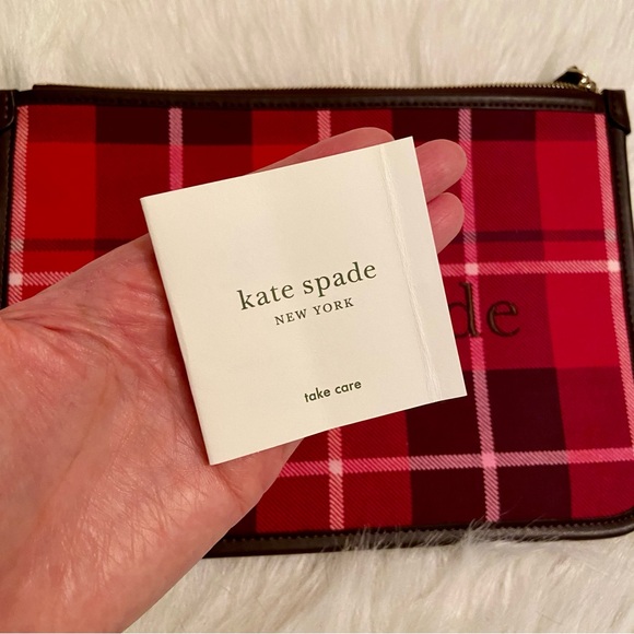 ✨LIKE NEW! Kate Spade Plaid Large Zipper Pouch Clutch - Picture 4 of 4